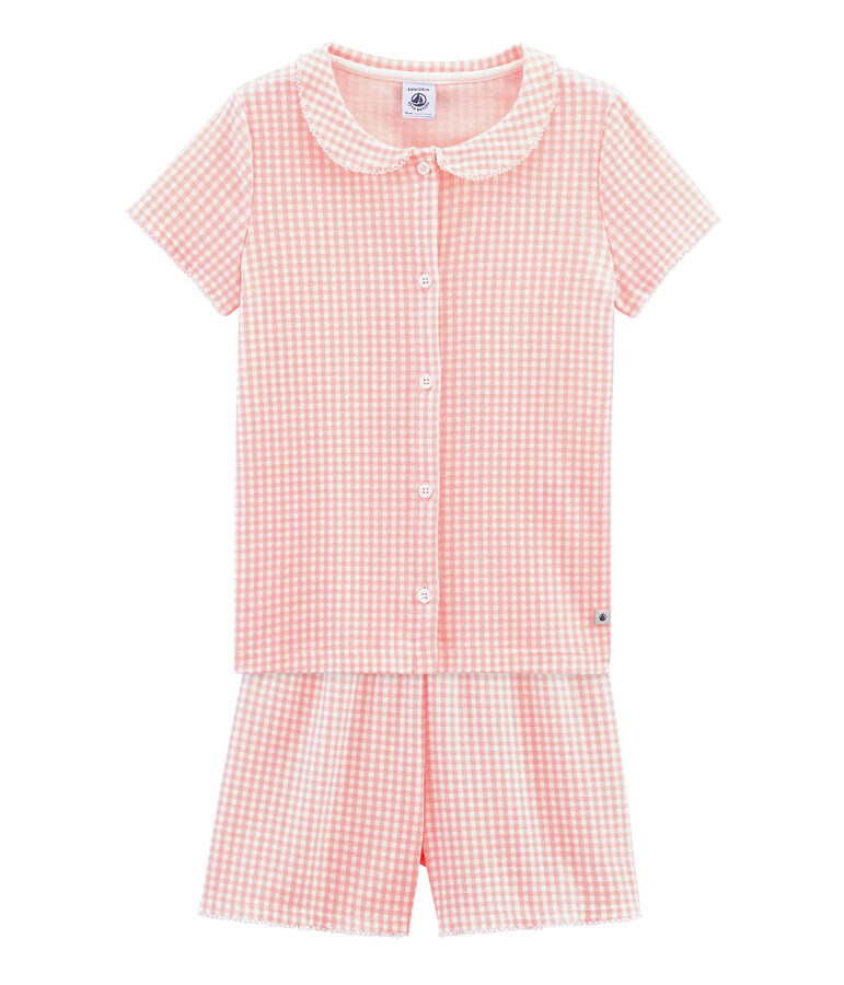 Girls' short Pyjamas white/pink