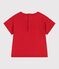 Babies' short-sleeved plain cotton T-shirt AURORA red