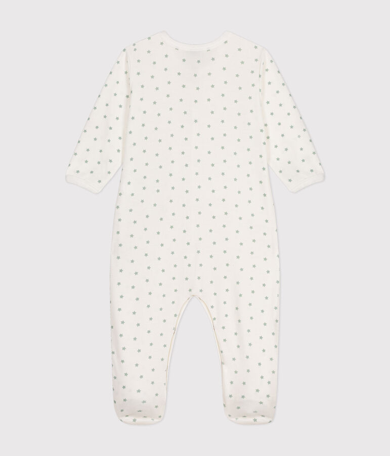 Babies' Starry Cotton Pyjamas MARSHMALLOW white/HERBIER