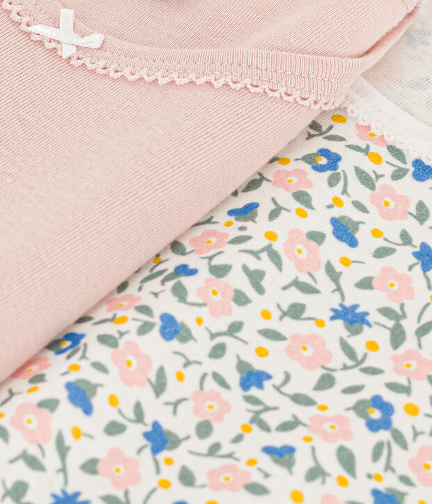 Girls' Short-Sleeved Floral Cotton T-Shirt - 2-Pack multicolor