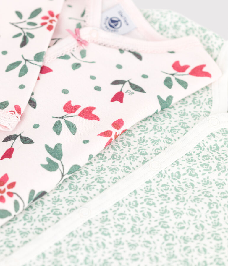 Babies' floral cotton pyjamas - 2-pack multicolor