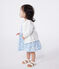 Babies' cotton cardigan in a decorative stitch MARSHMALLOW white