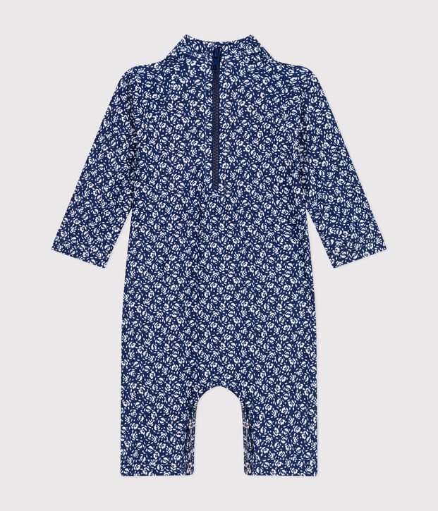 Babies' UV-protect swimming onesie blue/white