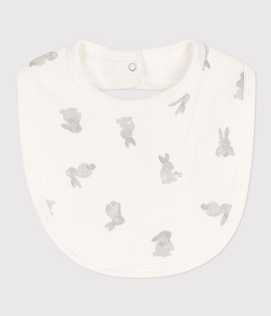 Printed Cotton Bib MARSHMALLOW white/GRIS grey