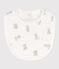Printed Cotton Bib MARSHMALLOW white/GRIS grey