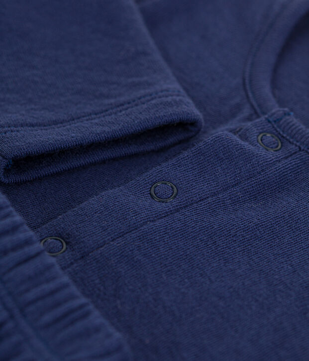 Babies' Organic Plain Tube Knit Clothing - 2-Piece Set blue