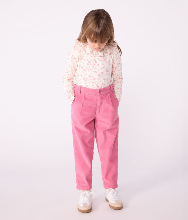 Children's plain corduroy trousers pink
