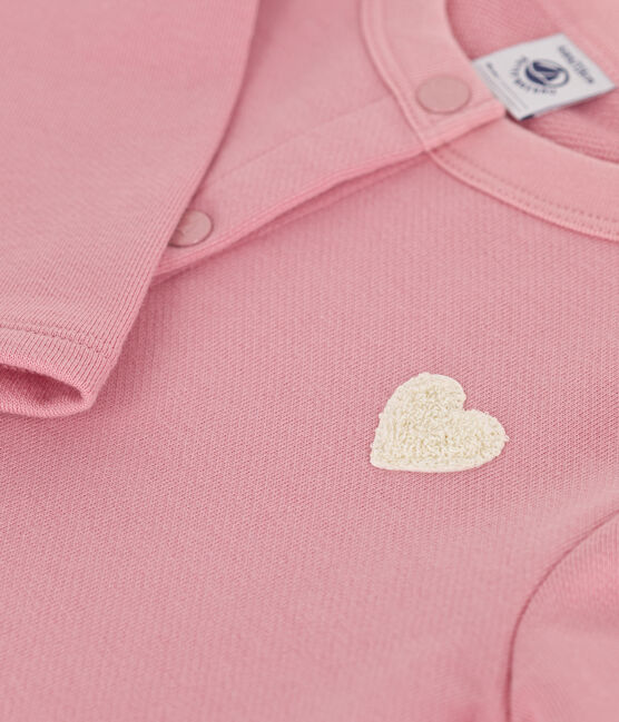 Children's plain fleece cardigan CHARME pink