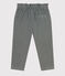 Girl's straight fit trousers in soft velvet THUYA green