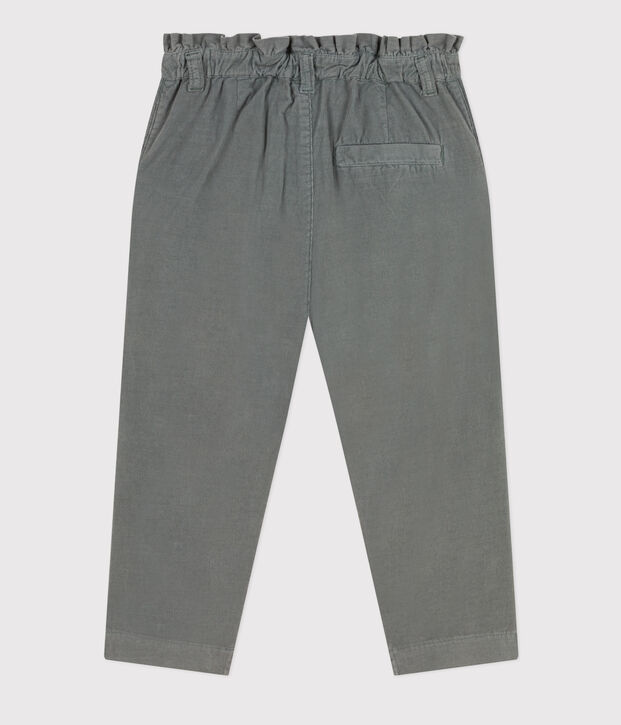 Girl's straight fit trousers in soft velvet THUYA
