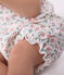 Babies' short floral cotton jumpsuit MARSHMALLOW white/MULTICO white