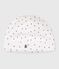 Newborn cotton beanie with a heart print MARSHMALLOW white/TERKUIT red