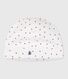 Newborn cotton beanie with a heart print