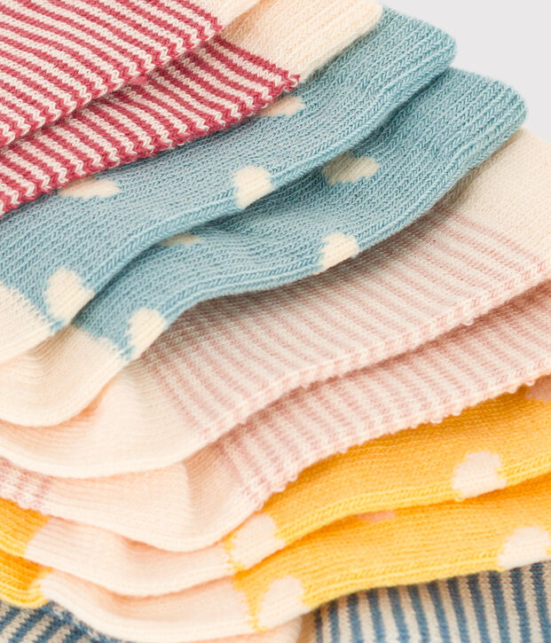Babies' Cotton Jersey Heart Patterned Socks - 5-Pack multicolor
