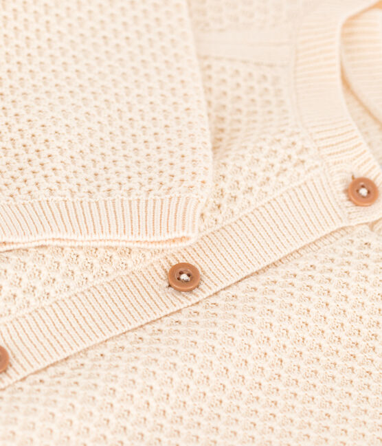 Girls' Cotton Cardigan AVALANCHE Ecru