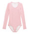 women's cotton and wool bodysuit CHEEK pink/MARSHMALLOW white