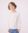 Children's long-sleeved rib knit unisex t-shirt MARSHMALLOW white