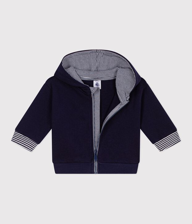 Babies' cotton hoodie with striped details SOIR