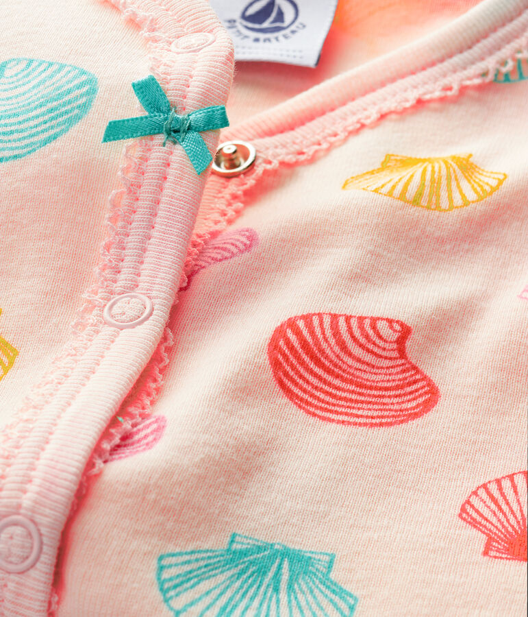 Baby Girls' Ribbed Sleepsuit FLEUR pink/MULTICO white