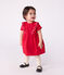 Babies' short-sleeved plain cotton dress with matching bloomers TERKUIT red