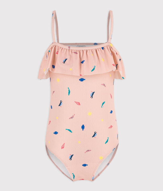 Girls' One-Piece Print Swimsuit pink/multicolor