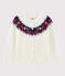 Girls' wool and cotton cardigan MARSHMALLOW white/MULTICO white