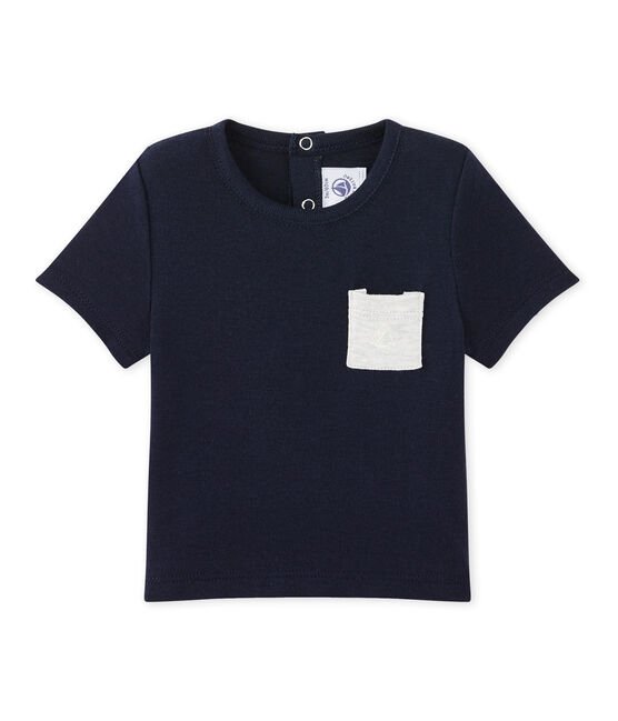 Baby boy's plain T-shirt SMOKING blue