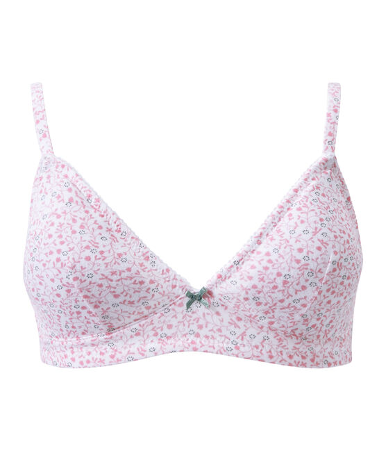 Girls' padded bra ECUME white/MULTICO white