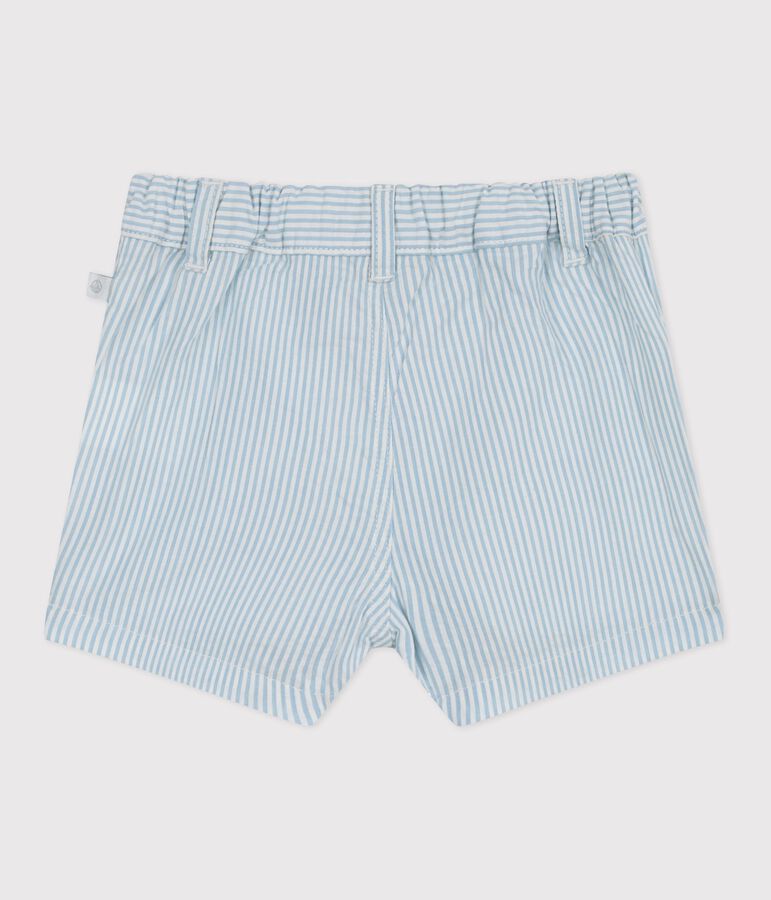 Babies stripy cotton shorts white/blue
