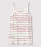 Women's cotton chemise with straps MARSHMALLOW white/TERKUIT red