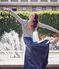 Women's long skirt. Petit bateau x Marie-Agnès Gillot SMOKING blue
