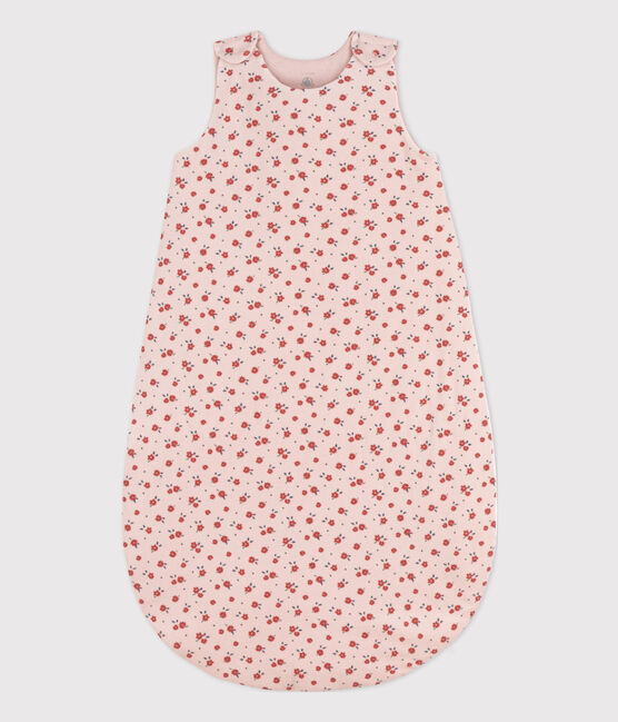 BABIES' FLORAL VELOUR TOG 2-RATED SLEEPING BAG SALINE pink/MULTICO white