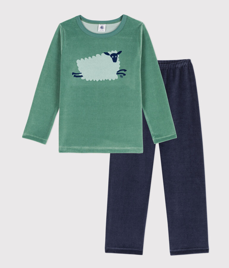 Boys' Velour Pyjamas green/multicolor