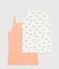 Lot de 2 chemises &agrave; bretelles en coton multicolor