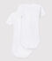 Babies' White Short-Sleeved Organic Cotton Bodysuits - 2-Pack variante 1