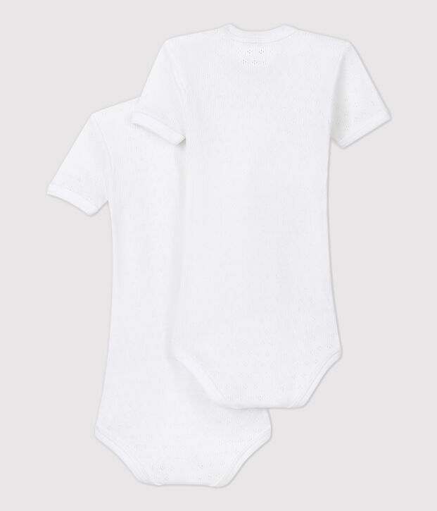 Babies' White Short-Sleeved Bodysuit &ndash; 2-Pack multicolor