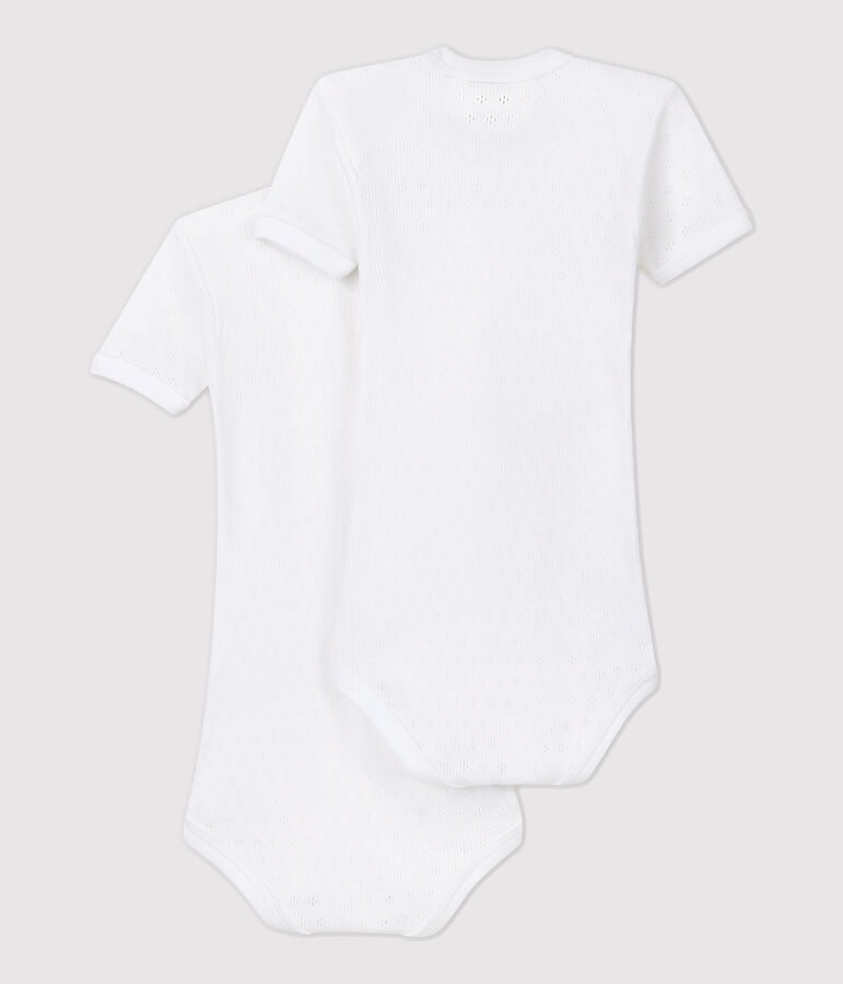 Babies' White Short-Sleeved Bodysuit &ndash; 2-Pack variante 1
