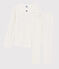 Girls' Heart Pattern Cotton Pyjamas MARSHMALLOW white/MEDIEVAL blue