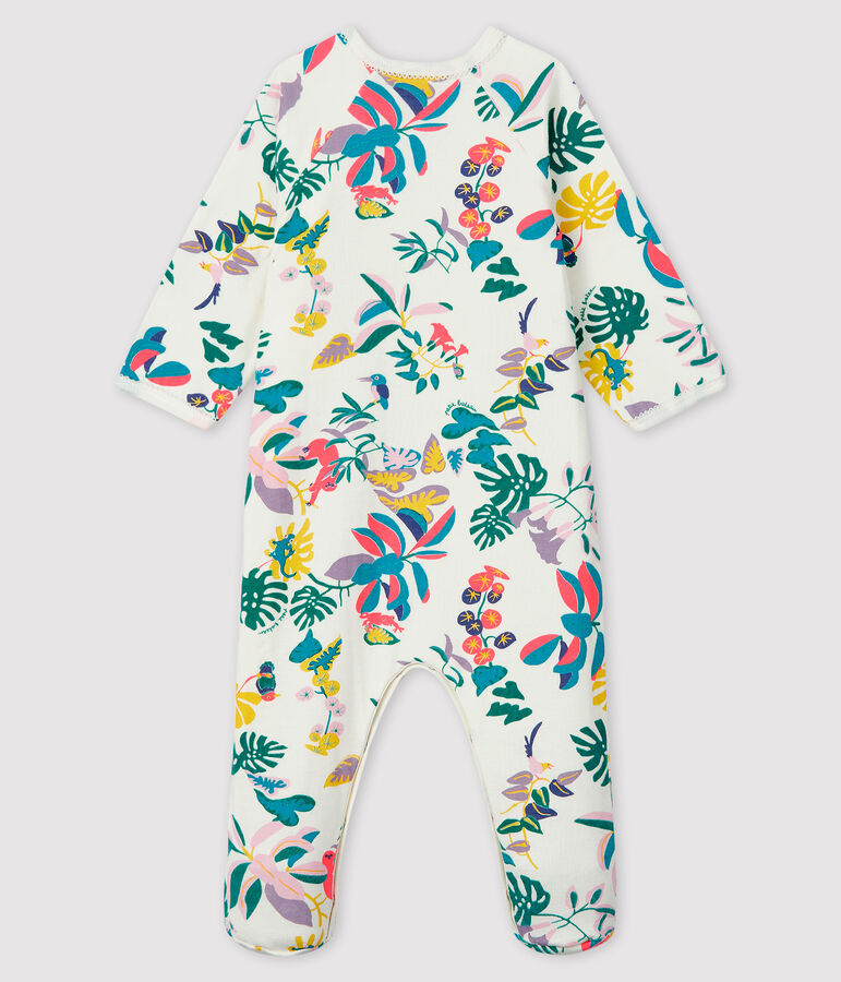 Baby Girls' Zip-Up Tube Knit Sleepsuit MARSHMALLOW white/MULTICO white