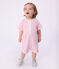 Babies' short plain cotton jumpsuit pink