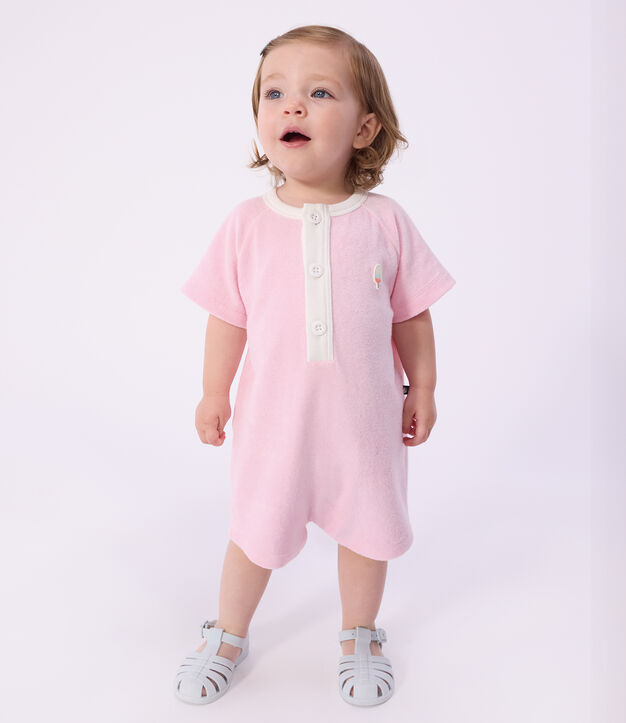 Babies' short plain cotton jumpsuit MARQUISE
