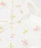Babies' floral cotton pyjama suit with a collar MARSHMALLOW white/MULTICO white