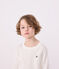 Children's long-sleeved rib knit unisex t-shirt MARSHMALLOW white