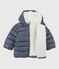 Babies' Quilted Down Jacket SMOKING blue/MARSHMALLOW white