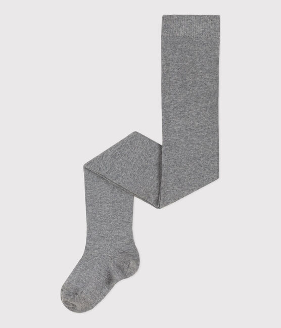 Girls' Plain Jersey Tights SUBWAY CHINE grey