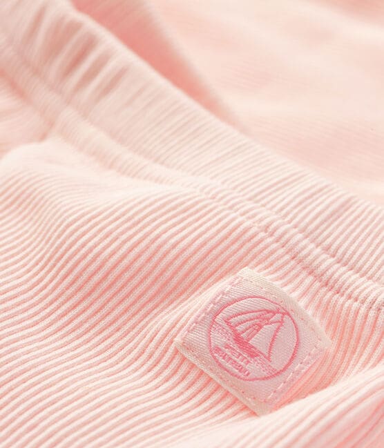 Babies' Organic Cotton 2x2 Rib Knit Leggings FLEUR pink