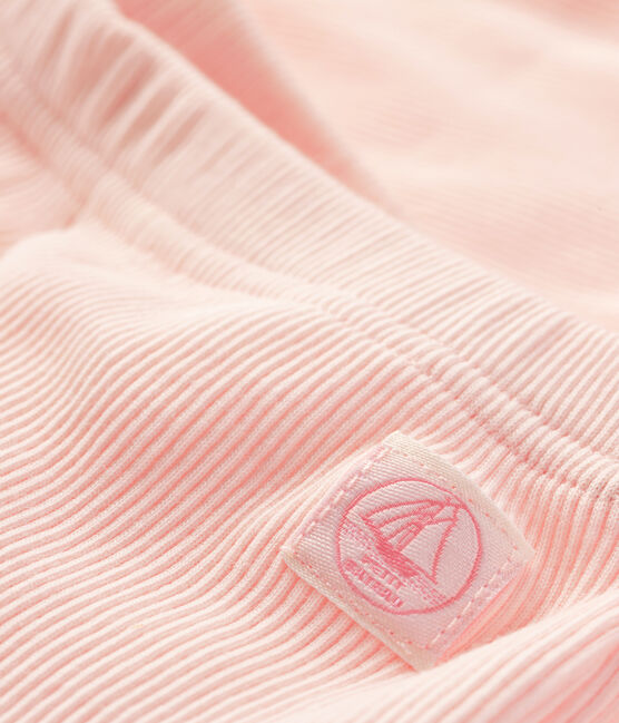 Babies' Organic Cotton 2x2 Rib Knit Leggings FLEUR pink