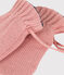 Babies' Knit Mittens with Recycled Fleece Lining SALINE pink