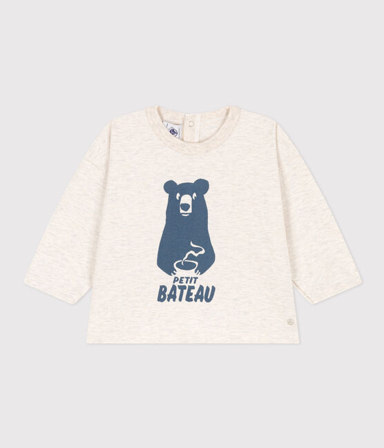 Babies' Long-Sleeved Jersey T-Shirt MONTELIMAR CHINE beige