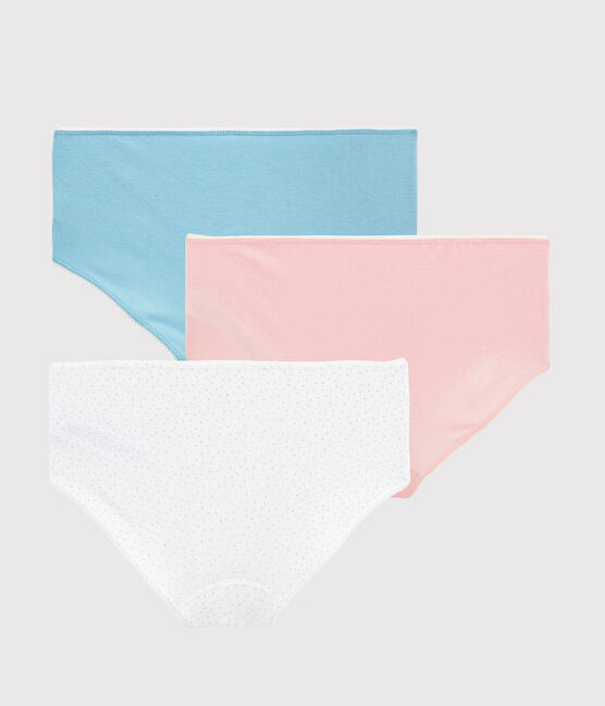 Girls' Silver Spotty Organic Cotton and Elastane Hipsters - 3-Pack variante 1